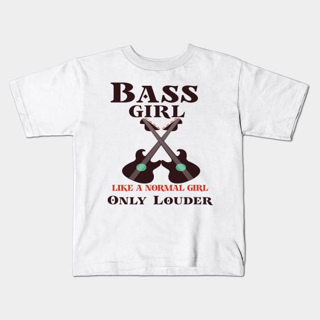 Bassista Regalo Per Donna Ragazza Musicista Chitarra Basso Kids T-Shirt by Just Be Cool Today